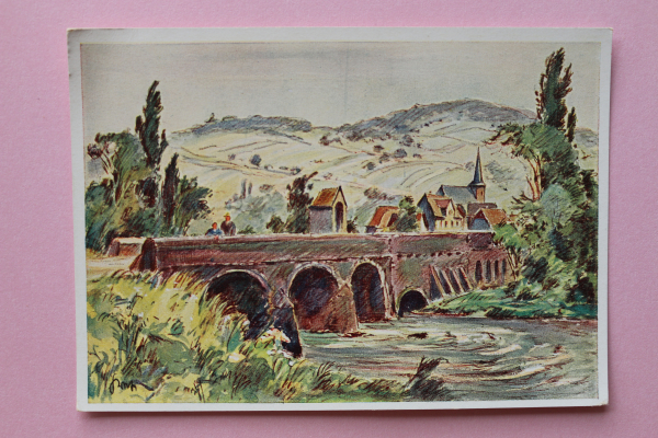 Postcard PC Reinheim 1933-1945 bridge Town architecture Hessen